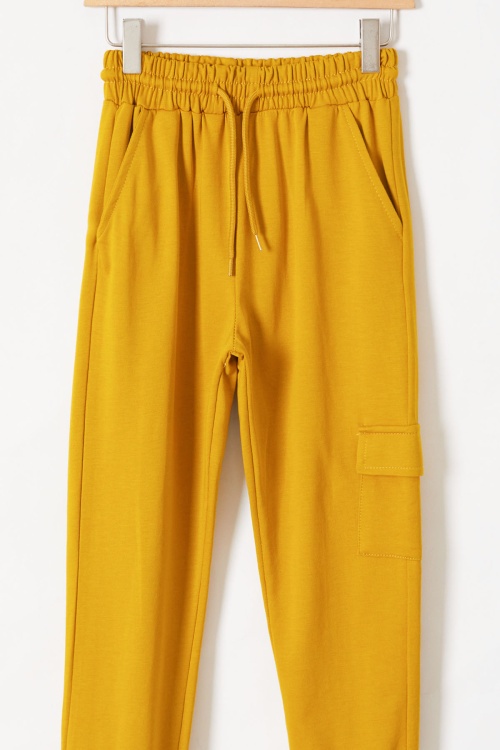 Hardal Yazı Baskılı Kapüşonlu Hırkalı Erkek Çocuk Eşofman Takımı 18562