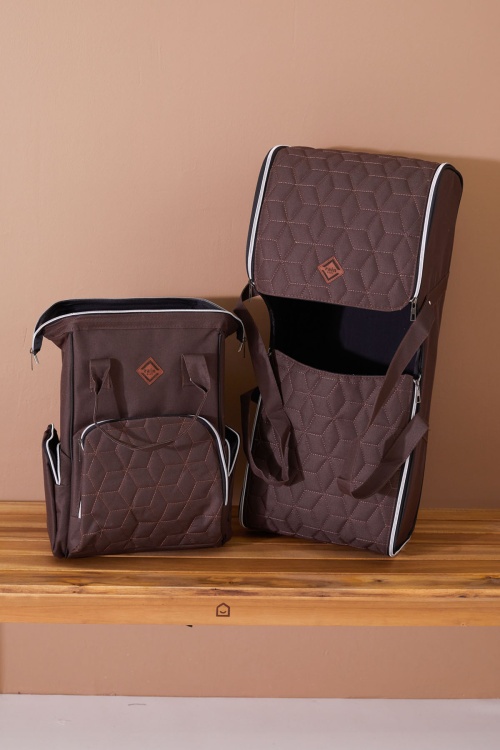 Kahverengi Bebek Taşıma Çantası ve Termal Bakım Seti Çantası 2li Set 19210