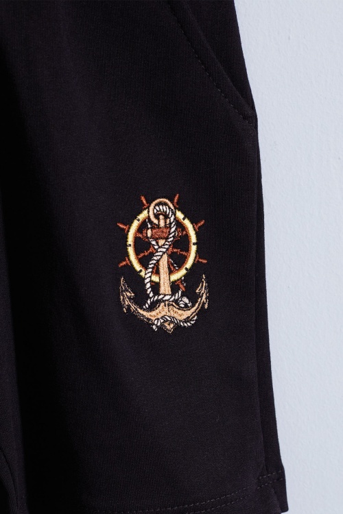 Kiremit Denizci Nakışlı Kısa Kol Tişörtlü Şortlu Erkek Bebek Takım 18910