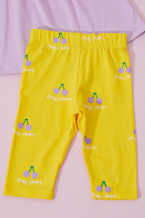 Kız Bebek Lila Kirazlı Alt Üst Yazlık Takım 18720