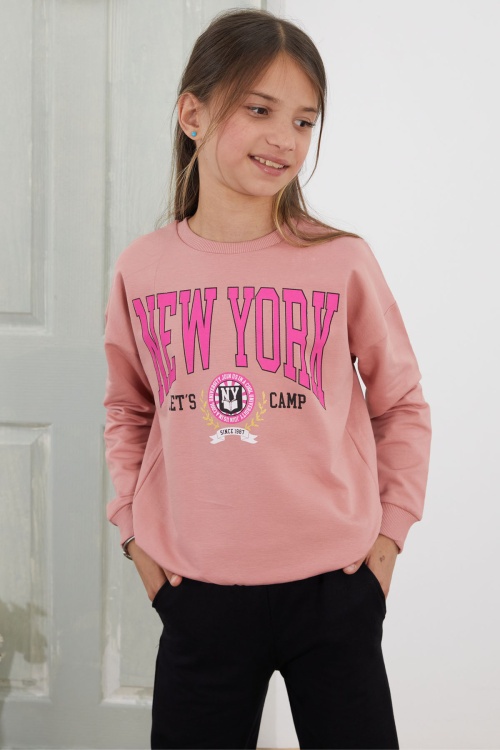 Koyu Pembe NewYork Yazılı Kız Çocuk Alt Üst Takım 18582