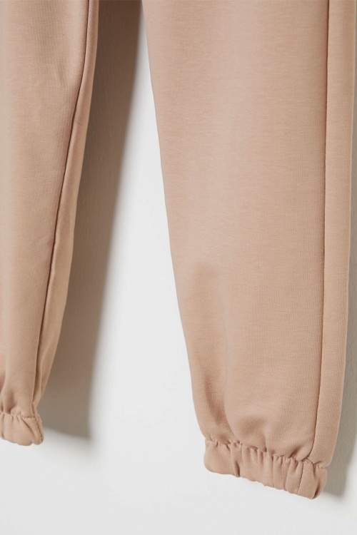 Krem Bel ve Paça Lastikli Basic Kız Çocuk Okul Eşofman Altı 16244