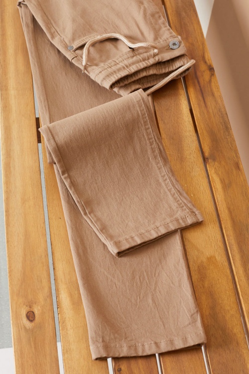 Krem Beli Lastikli Basic Kız Çocuk Okul Pantolon 19200