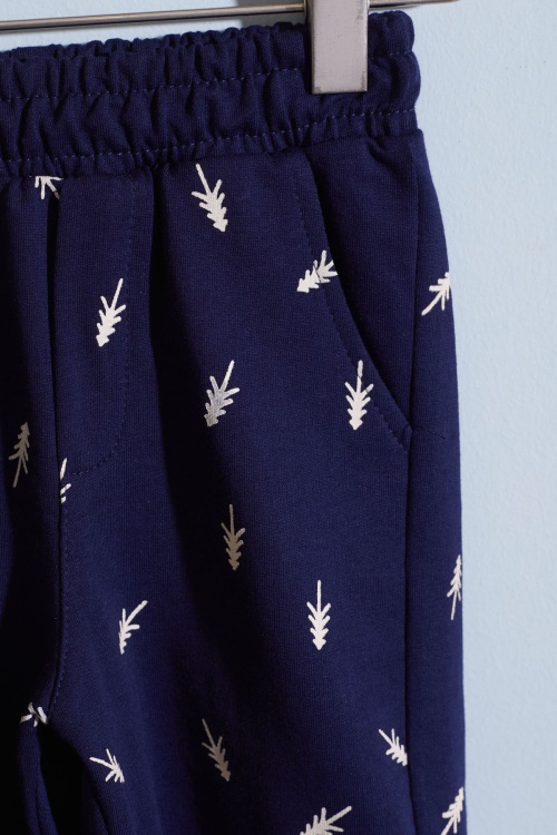 Krem Çam Ağacı Desenli Şortlu Tişörtlü Erkek Çocuk Takım 18869