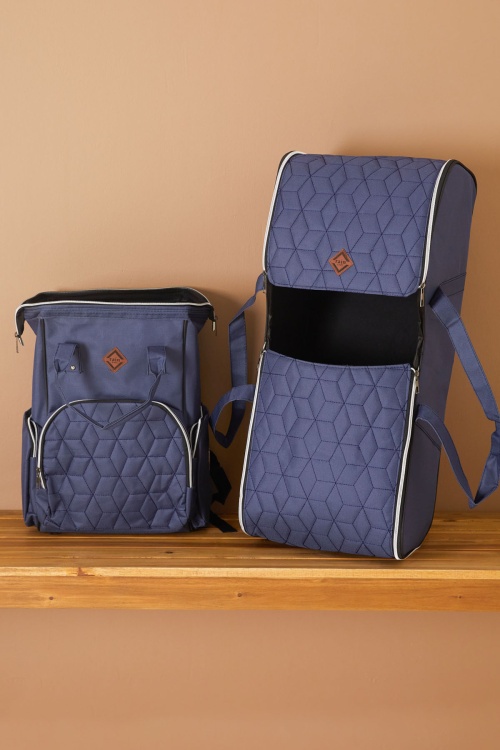 Lacivert Bebek Taşıma Çantası ve Termal Bakım Seti Çantası 2li Set 19215