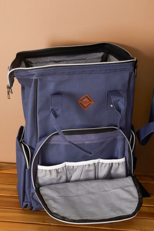 Lacivert Bebek Taşıma Çantası ve Termal Bakım Seti Çantası 2li Set 19215