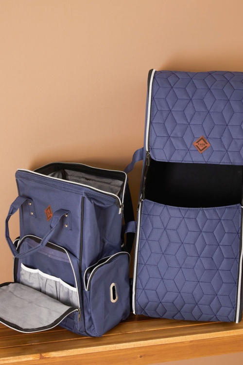 Lacivert Bebek Taşıma Çantası ve Termal Bakım Seti Çantası 2li Set 19215