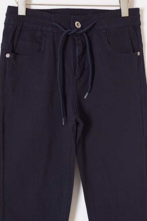 Lacivert Beli Lastikli Basic Çocuk Okul Pantolon 19169