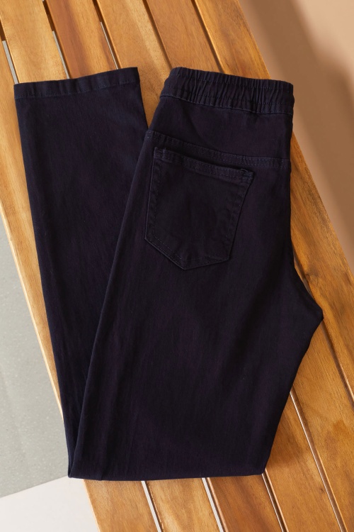 Lacivert Beli Lastikli Basic Kız Çocuk Okul Pantolon 19201