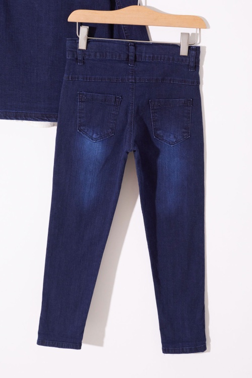 Lacivert Jean Ceketli Gömlekli Erkek Çocuk Takım Elbise 18973