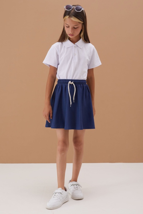 Lacivert Lastikli Bel Kız Çocuk Tenis Etek 19133