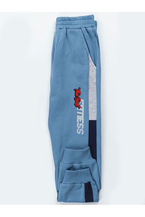 Mavi Göğüs Cepli Kapşonlu Erkek Çocuk Eşofman Takımı 16616