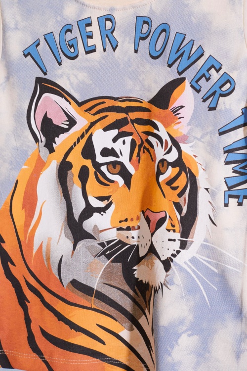 Mavi Kaplan Baskılı Kısa Kollu Erkek Çocuk Şortlu Takım 18957