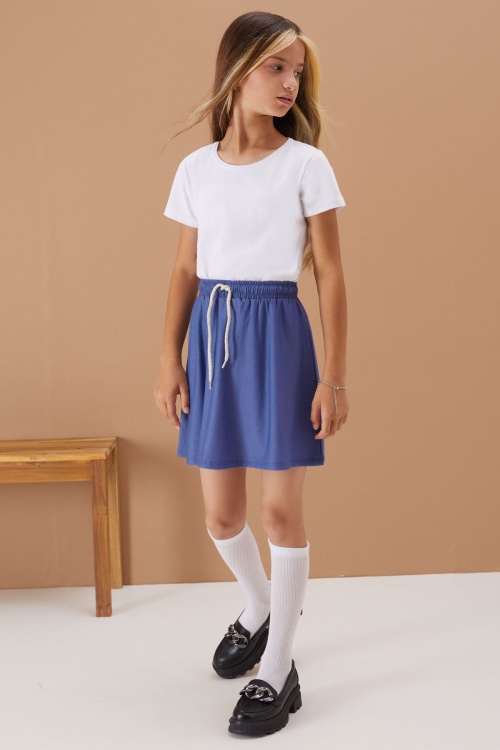 Mavi Lastikli Bel Kız Çocuk Tenis Etek 19136