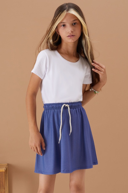 Mavi Lastikli Bel Kız Çocuk Tenis Etek 19136