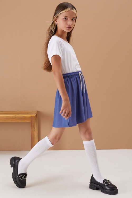 Mavi Lastikli Bel Kız Çocuk Tenis Etek 19136