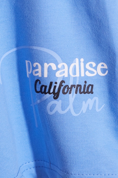 Mavi Paradise Yazılı Palmiyeli Erkek Çocuk Şortlu Takım 18936