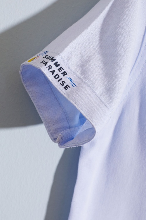 Mavi Yazı Baskılı Gömlekli Jean Şortlu Erkek Çocuk Takım 18964