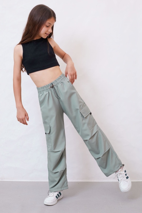Mint Kargo Cep Lastikli Paça Kız Paraşüt Pantolon 19044