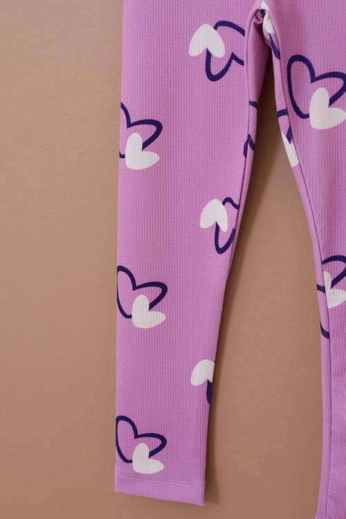 Pembe Kalp Baskılı Fitilli Kız Çocuk Tayt 18370