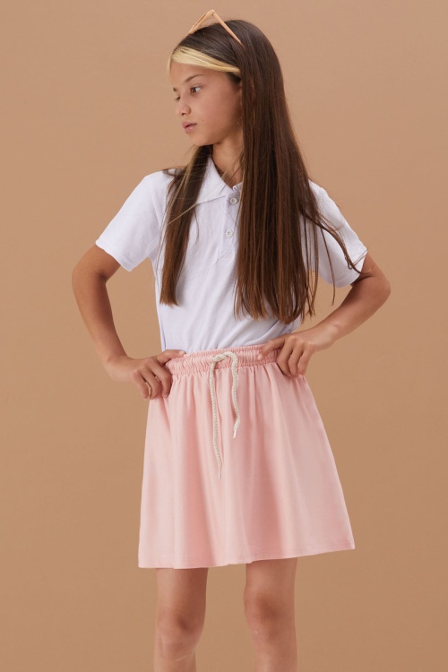 Pembe Lastikli Bel Kız Çocuk Tenis Etek 19135