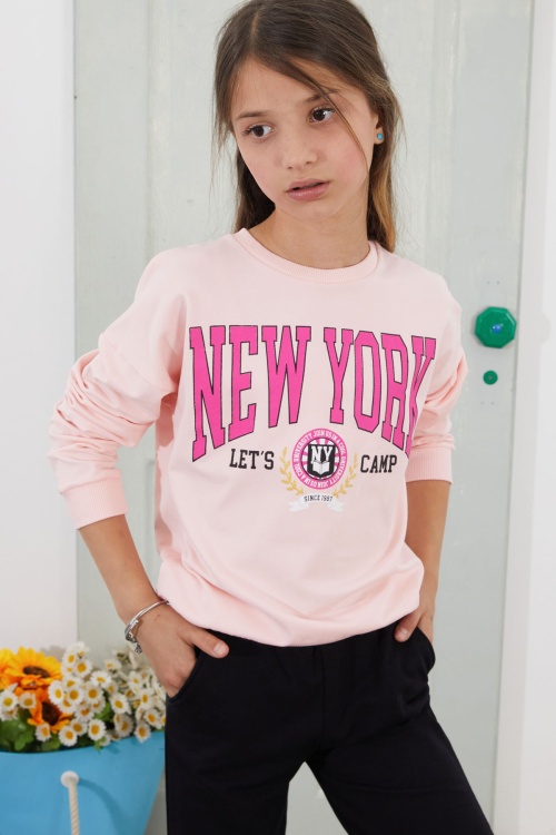 Pembe NewYork Yazılı Kız Çocuk Alt Üst Takım 18581