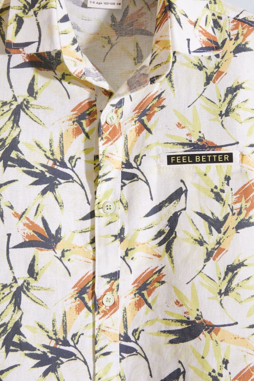 Sarı Desenli Kısa Kol Gömlekli Erkek Çocuk Pantolonlu Takım 19008