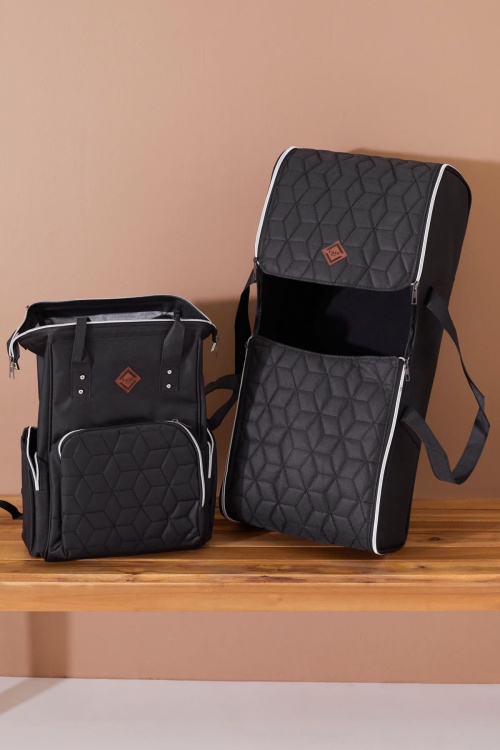 Siyah Bebek Taşıma Çantası ve Termal Bakım Seti Çantası 2li Set 19208