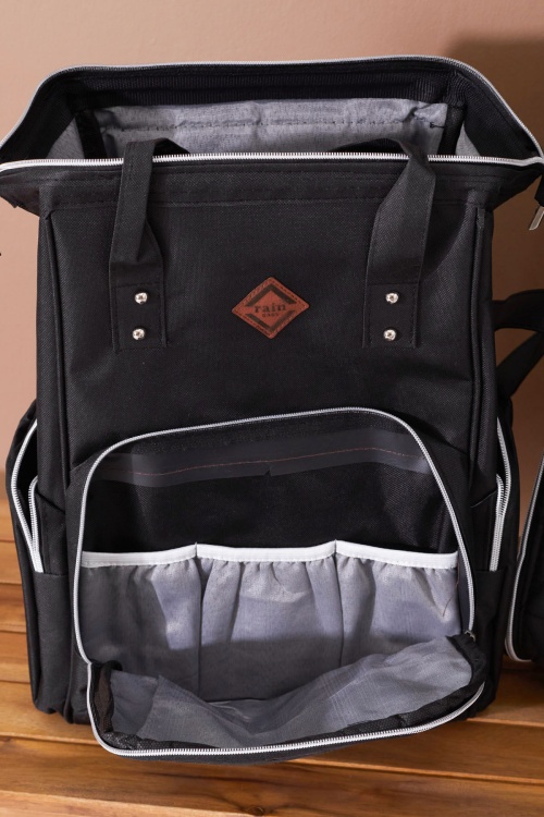 Siyah Bebek Taşıma Çantası ve Termal Bakım Seti Çantası 2li Set 19208