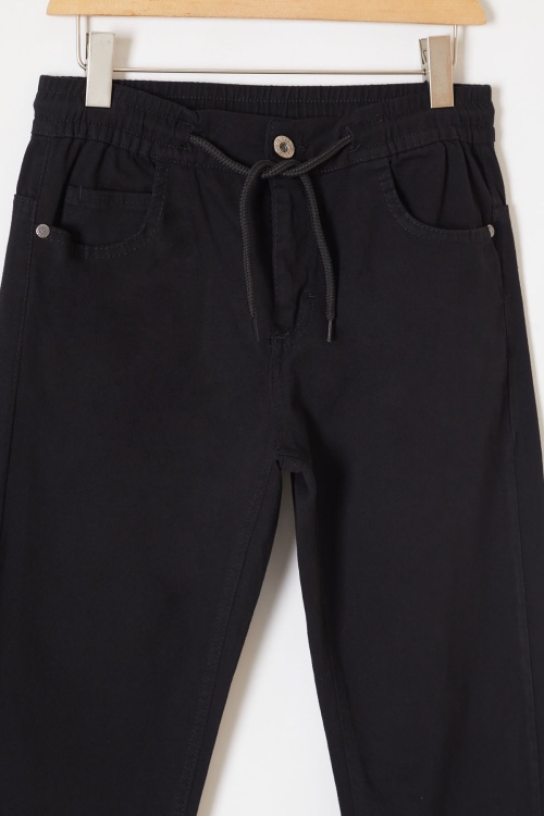 Siyah Beli Lastikli Basic Çocuk Okul Pantolon 19167