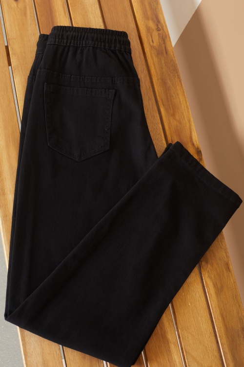 Siyah Beli Lastikli Basic Çocuk Okul Pantolon 19167