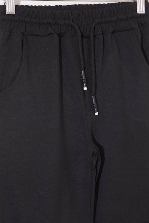Siyah Erkek Çocuk Beli Lastikli Basic Şort 18802