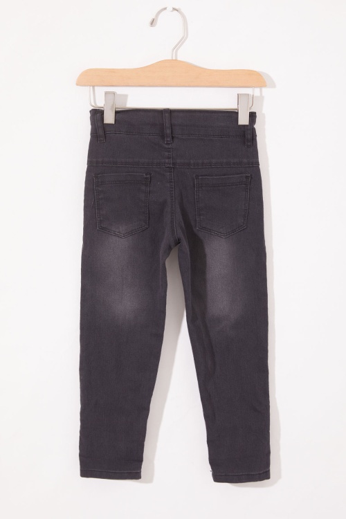 Siyah Kaplan Baskılı Fermuarlı Jean Gömlekli Erkek Çocuk Takım 18981