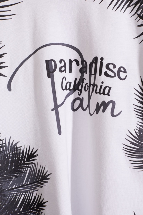 Siyah Paradise Yazılı Palmiyeli Erkek Çocuk Şortlu Takım 18937