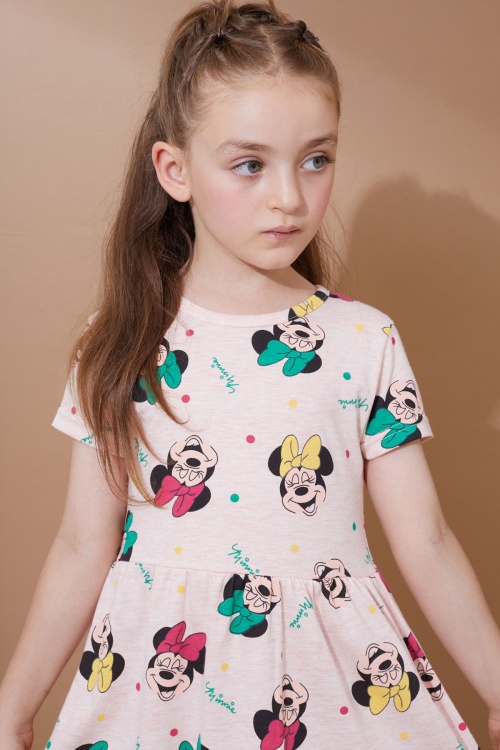 Somon Karakter Baskılı Kısa Kollu Kız Çocuk Yazlık Elbise 18990