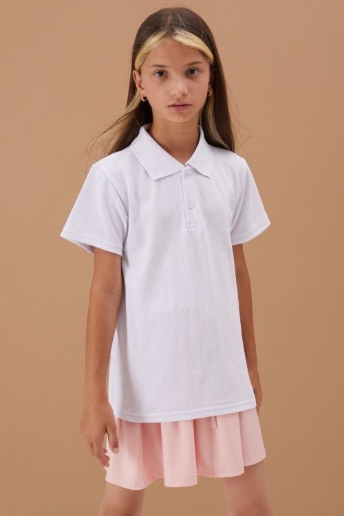 Unisex Kısa Kollu Polo Yaka Lakos T-shirt 6-13 Yaş 14576