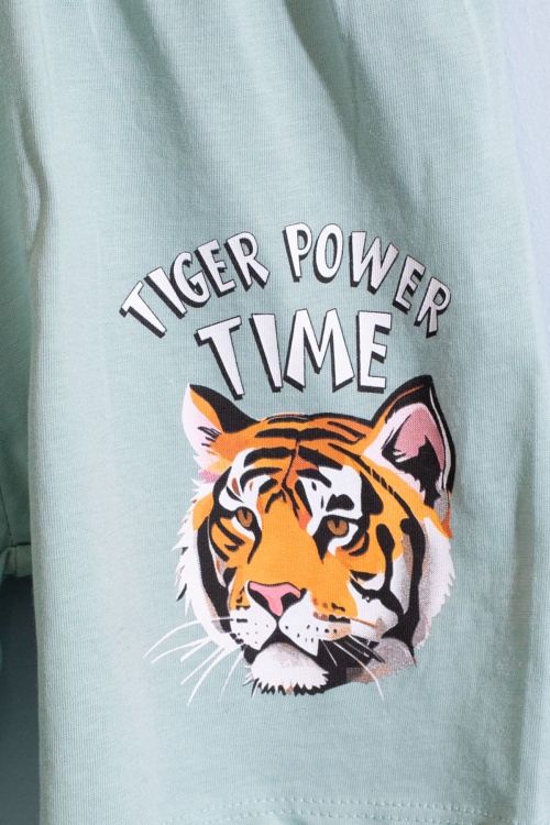 Yeşil Kaplan Baskılı Kısa Kollu Erkek Çocuk Şortlu Takım 18958