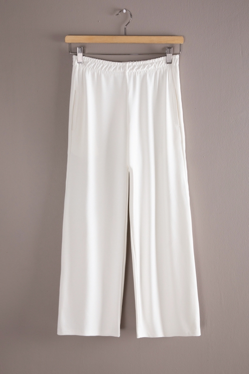 Ekru Geniş Paça Kesim Basic Kız Çocuk Pantolon 19745