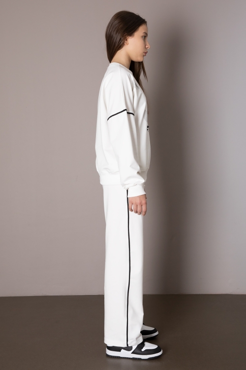 Ekru Kız Çocuk Kalp Desenli 2li Takım 19851