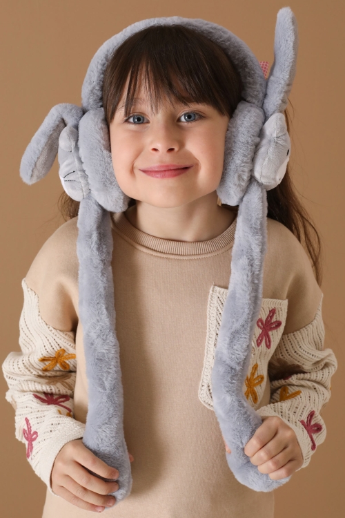 Füme Ayıcık Figürlü Hareketli Peluş Kulaklık 19734