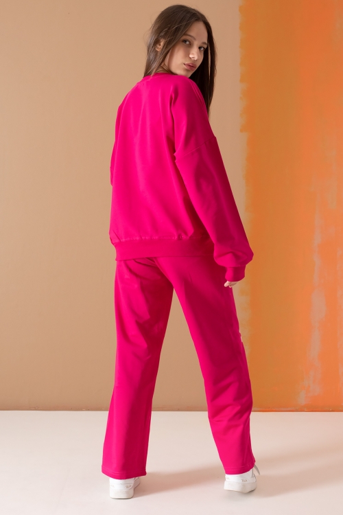 Fuşya Forever Yazı Baskılı Kız Çocuk Eşofman Takımı 19573