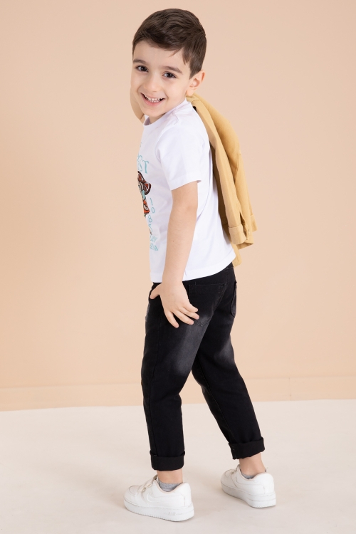 Hardal Jean Ceketli Pantolonlu Erkek Çocuk 3lü Takım 20014