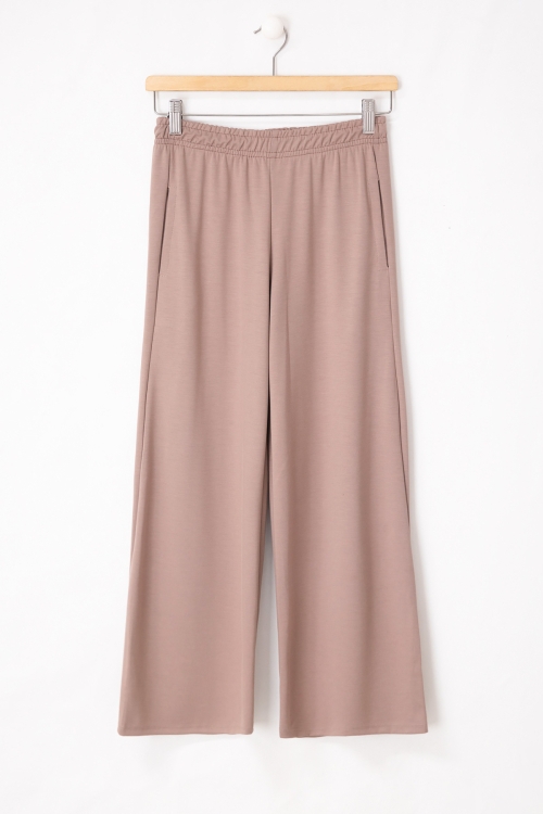 Kahve Geniş Paça Kesim Basic Kız Çocuk Pantolon 19746