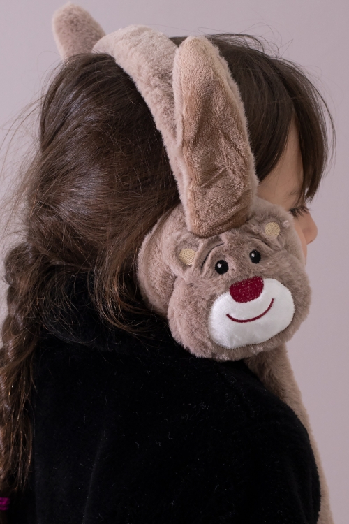 Kahverengi Gülen Yüz Ayıcıklı Hareket Ettirilebilir Peluş Kulaklık 19800