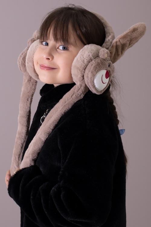 Kahverengi Gülen Yüz Ayıcıklı Hareket Ettirilebilir Peluş Kulaklık 19800