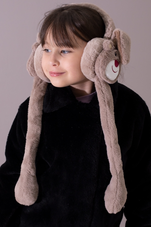 Kahverengi Gülen Yüz Ayıcıklı Hareket Ettirilebilir Peluş Kulaklık 19800