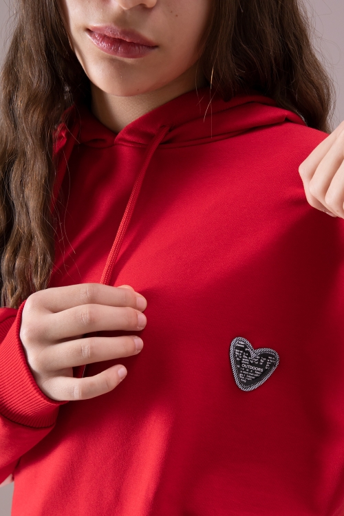 Kırmızı Kargo Cepli Kız Çocuk Logolu İkili Takım 19869