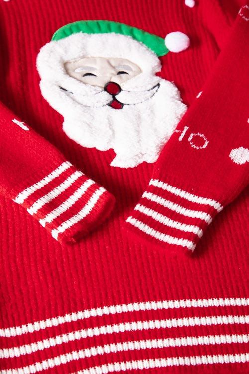 Kırmızı Noel Baba Nakışlı Çocuk Triko Kazak 19834