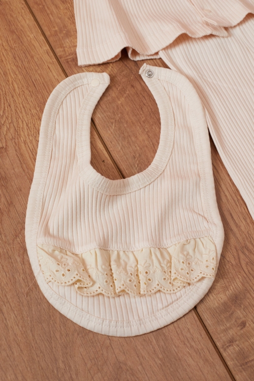 Kız Bebek Krem Fistolu 5li Şapkalı Hastane Çıkışı Seti 19477