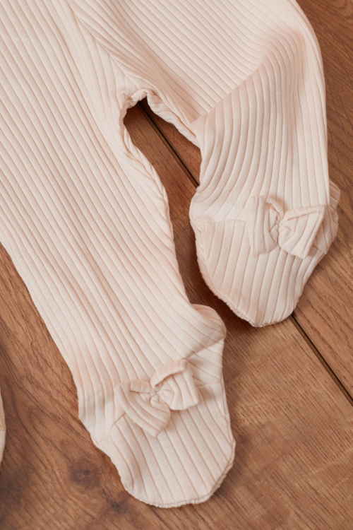 Kız Bebek Krem Fistolu 5li Şapkalı Hastane Çıkışı Seti 19477